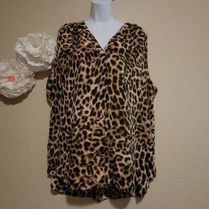 3X NWOT Vince Camuto Leopard Print Sleeveless Work Top